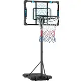 Yaheetech Basketballkorb, Höhenverstellbarer Basketballständer für Indoor & Outdoor, Tragbare Basketballanlage mit Rollen 216 – 246 cm