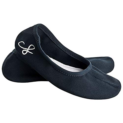 Siegertreppchen Gymnastikschuhe Stoff (Größe 32) Blau Turnschläppchen für Mädchen & Jungen - Ballettschuhe atmungsaktiv & rutschfest – Schläppchen – Ballerinas