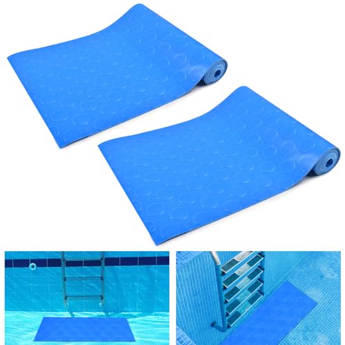 2 Stück Schwimmbadleitermatte,23 x 90 cm Poolleitermatte Pool Leiter Matte,Schwimmbad-Leitermatten,Schutzmatte Für Poolleiter,Anti Rutsch Leitermatte mit Rutschfester Textur,Für Schritte,Leitern