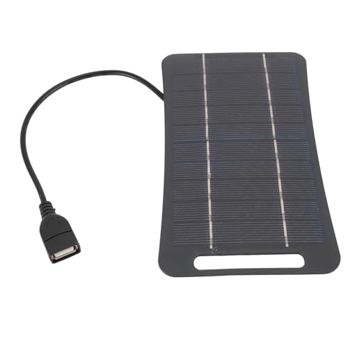 Solarmodule, USB Solarpanel Tragbare Handheld 5V 5W Solarpanel Zum Campen, Wandern, Rucksack (BLACK)