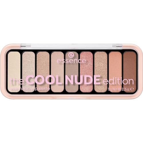 essence the NUDE edition eyeshadow palette, Lidschatten, Nr. 10, Nude, 9 Nude-Töne, langanhaltend, natürlich, vegan, ohne Mikroplastikpartikel, Nanopartikel frei, ohne Parfüm, 1er Pack (10g)