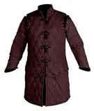 Gambeson dick gepolsterte volle Ärmel Gambeson Mantel Aketon Jacke Rüstung, Baumwollstoff Gambeson Jacke von ITS Medieval, Braun, S