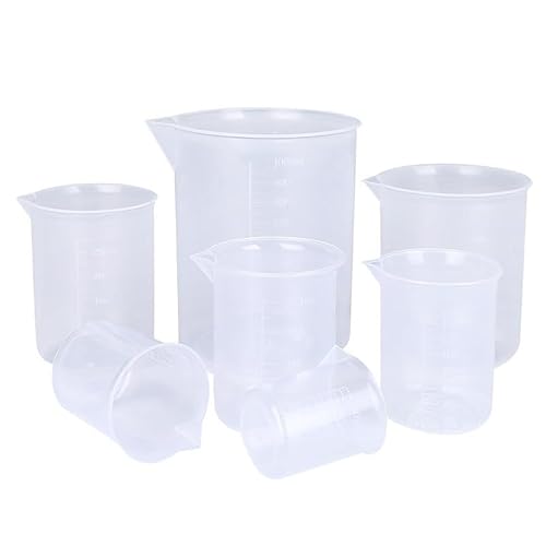 Transparentes Becherset – 50 ml/100 ml/300 ml/500 ml – Ideal for Schullabor, Backen und Messaufgaben(100ml)