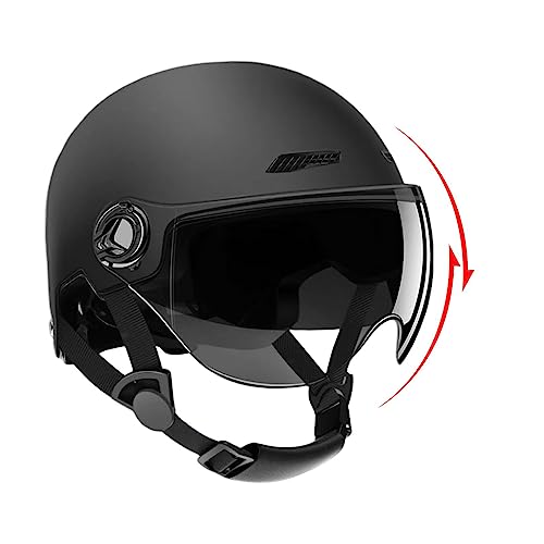 Anloximt Open Face Half Face Motorrad Motorradhelm Motorradhelme mit Sonnenblende Mopedhelme mit Visier Motorradhelme für Damen Herren