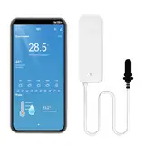 Smart Thermometer Hygrometer, WiFi Temperatursensor mit externer Sonde, Wetterfunktionsthermometer, Feuchtigkeitsmesser für Gefrierschrank, Aquarium, App-Alarm,Fernmonitor, Arbeiten Sie mit Alexa.1PCS