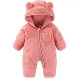 Neugeborenes Baby Bär Strampler Outfit Anzug Umschlag Fäustlinge Füßlinge Mädchen Jungen Winter Schneeanzug Fleece Kleidung Kapuzenoverall Kuschelige Hausschuhe Kinder