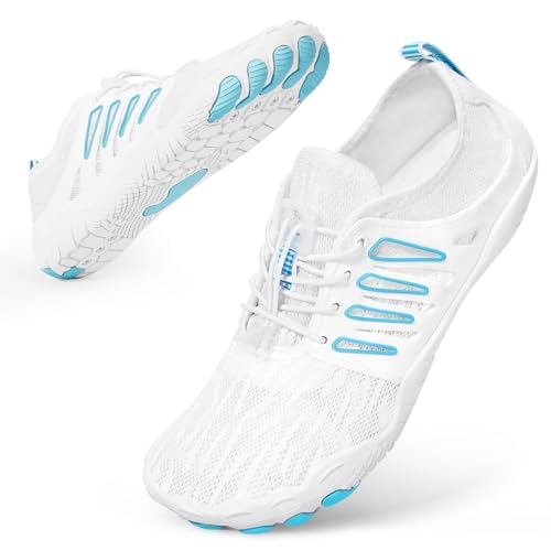 Bigzagger Barfuss Schuhe Damen Herren Sommer Barfußschuhe Damen Schnell Trocknend Badeschuhe mit Breite Zehenbox und Zero-Drop Sohle Unisex Barfussschuhe Traillaufschuhe Fitnessschuhe
