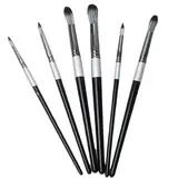 Pinsel-Set, 6-teilig, runde spitze Spitze, Künstlerpinsel-Set für Wasserfarbe, Acrylöl, Gouache, Details, Premium-Nylon-Haarkunst-Pinsel für Anfänger und Profis