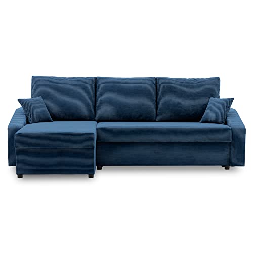 Ecksofa Dorma mit schlaffunktion, einfacher Aufbau, modernes Design, polstermöbel. Schlafcouch zum Wohnzimmer. Widerstandsfähiges, Minimalistisches Design (POSO 005)