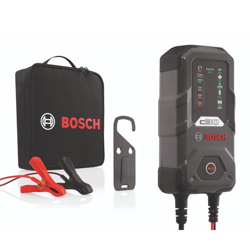 Bosch C30 Kfz-Batterieladegerät, 3,8 Ampere, mit Erhaltungsfunktion - für 6 V / 12 V Blei-Säure, Wet, EFB, Gel, AGM und offene VRLA-Batterien