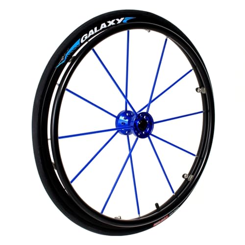 24 Zoll Rollstuhlräder Aufblasbare Hinten Rader Teile 2 Stück SportRollstuhlräder Rollstuhlersatzräder Maximale Belastung 120kg (Color : Blau, Size : 60cm/24in)