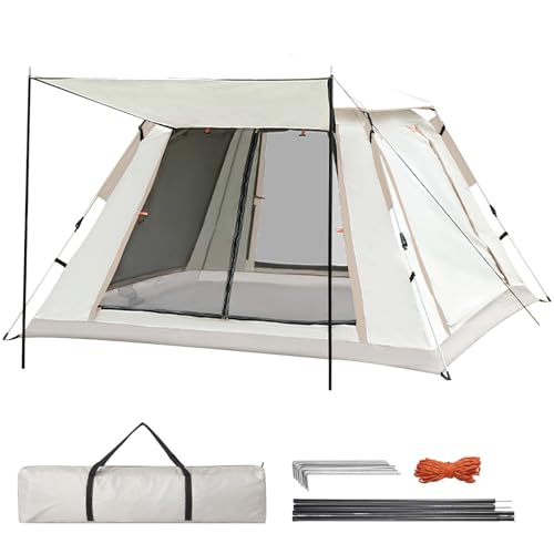 Anttyscar Quick Pitch Zelt für 3-4 Personen, DREI Sekunden zum Öffnen,210D Oxford Stoff wasserdichtes Zelt, wasserdicht, robust und leicht, wasserdicht für Camping