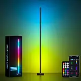 MIWATT LED Stehlampe, RGBWW LED Stehlampe mit App & Controller Steuerung, Musik Synic Atmosphere Tall Lamp mit Geschwindigkeit & Helligkeit einstellbar für Restaurant Cafe Shop Gang Hof Garten