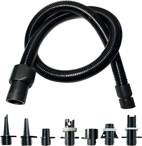 Sup Pumpe Adapter Kit, Aufblasbares Boot Sup Pumpe Luftschlauch mit 7 Luftventil Düsen Elektrische Sup Luftpumpe Zubehör Ersatzteile für Aufblasbares Stand Up Paddle Board Schlauchboote Zelt Pool