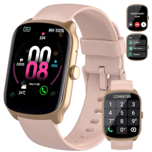 Smartwatch Herren Damen, 1,95" HD Gebogener Bildschirm Smart Watch, mit Bluetooth Anrufe, Pulsmesser Schlafmonitor, 112+ Sportmodi Fitnessuhr, IP68 Wasserdicht Schrittzähler Sportuhr für Android iOS