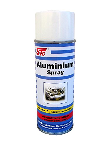 STC Aluminium Spray 400 ml Aluspray hitzebeständig bis 600 °C Auspufflack Silber Thermolack