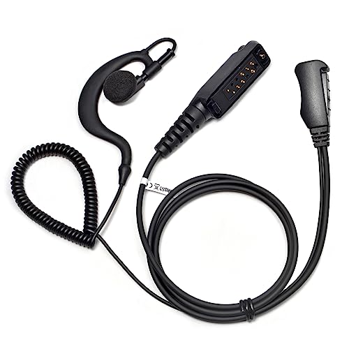 UAYESOK G Form Walkie Talkie Ohrhörer Kopfhörer mit Mikrofon Ohrhaken Two Way Radio Multi Pin Headset mit PTT Mikrofon für Sepura STP8000 STP9000 STP8238 (Tetra) SC20 SC21 Security Polizei Funk