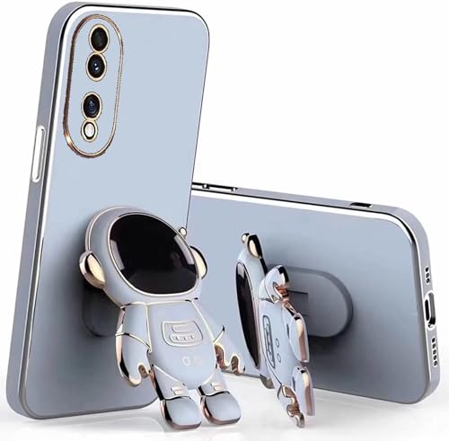 Miagon Kreativ Astronaut Ständer Hülle für Oppo A78 4G,Cute Mädchen Dünn Galvanisierte Schutzhülle Weiches Case Bumper mit Astronaut Halter Kickständer