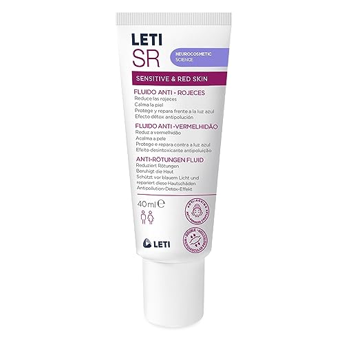 LETI SR Anti-Rötungen Fluid - Hochkonzentriertes und schnell einziehendes Hautpflegefluid zur Stärkung sensibler und geröteter Haut mit dem extra Schutz vor Luftverschmutzung und blauem Licht, 40 ml