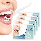 Zahnseide Sticks 4-Pack 240 Stück, Einwegzahnseide Dental Floss Zahnpflege Zahnreinigung Zahn Draht Flossers Hygienisch Zahnstocher mit Tragbar Verpackt Perfekt für Familien, Hotels und Reisen