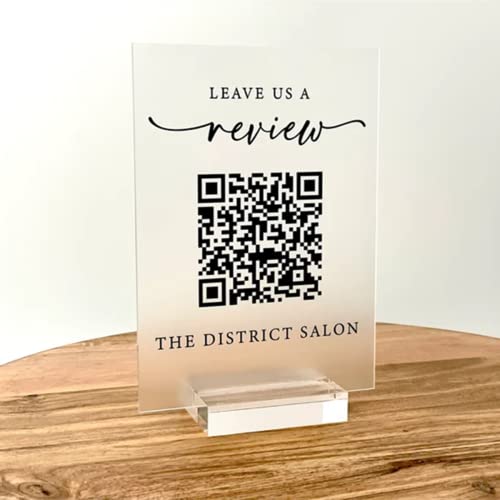 Pahdecor QR-Code-Schild, Business-QR-Code-Überprüfungsschild, scannbares Bewertungsschild, Cash App-Schild, QR-Code-Stand-Review, Facebook-Review, Scannbares QR-Code-Schild, Scan-to-Bezahl-Schild