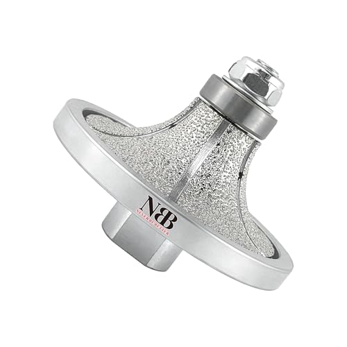 NBB Diamant-Profilscheibe Diamantfräser mit Eisenabdeckung Fräsbohrer Diamant-Profilrad Bohrer zum Profilieren für Porzellan Fliesen Keramik Granit Marmor Stein für Winkelschleifer(Half-Bullnose B25)