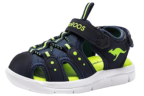 KangaROOS Unisex Kinder K-mini Sandalen, Dark Navy Lime 4054, 25 EU