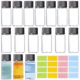GESDYO 16 Probenflaschen Glas mit Schraubverschluss 10ML,Probierfläschchen aus Klarglas,Flüssigkeit Pulver Proben und kleinen Gegenständen,für Aromatherapie,Parfüm,Massage, Spa, Düfte,Chemielabor