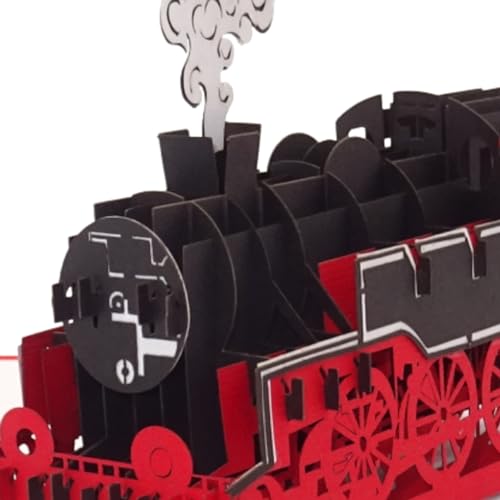 Pop Up Karte Eisenbahn - Lokomotive 3D Geburtstagskarte mit Dampflok - als Deko, Geschenkverpackung oder Gutschein Eisenbahner