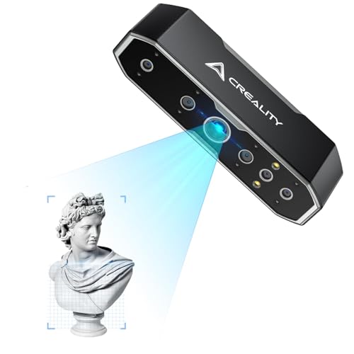 Creality CR-Scan Otter 3D Scanner, Handscanner für 3D Druck mit 0,02 mm Genauigkeit, Anti-Schütteln-Tracking, 4-Linsen-Scannen, Scannen von Schwarz/Metall ohne Sprühen für Windows macOS