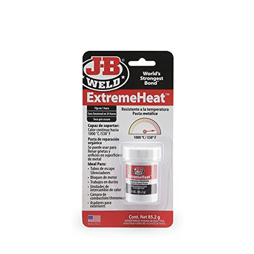 J-B Weld 37901SPA Metallpaste, Metall, Hochtemperatur, Harz, Epoxidharz, Metall, Löcher, Auspuffrohre, Schalldämpfer, Motor, Krallen, Reparaturen, bis 1300 °C, 85,2 g