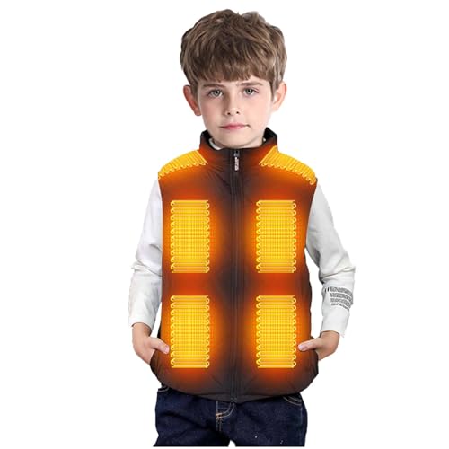 Battnot Beheizbare Weste für Kinder, Beheizte Weste Kinder USB Elektrische Heizung Steppweste Winter Warme Weste Elektrisch Beheizte Jacke Heizweste für Outdoor Camping Wanderung Wärmende Gilet