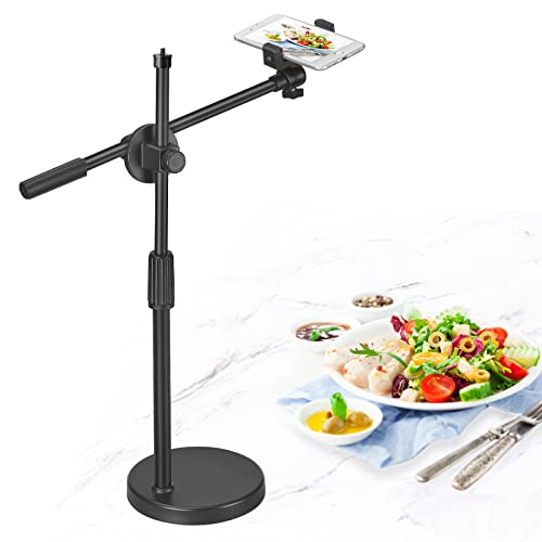 Hivexagon Desktop-Ständer für Live-Streaming-Telefone,Höhen und Winkelverstellbar mit Stabiler Runder Basis,Perfekt für Produkt-Live-Streaming-Shop(36-52 cm)