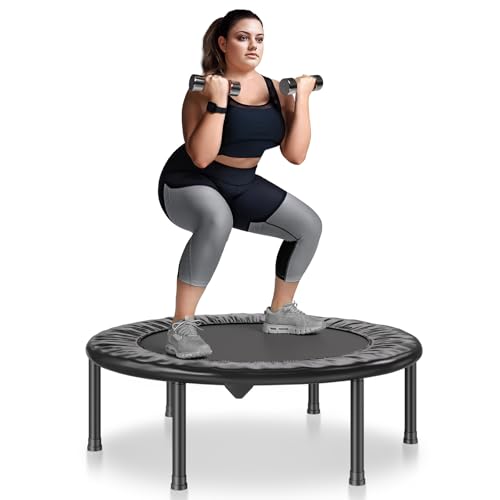 VEVOR Faltbares Mini-Trampolin Fitness-Rebounder 934 mm, 100 kg belastbares Tainingstrampolin, Rebounder Sport Trampolin Mini-Trampolin Gartentrampolin für Erwachsene für Indoor-/Gartentraining