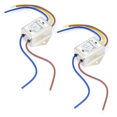2 Stücks EMI Filter,CW1B-10A-L(040) Einphasenfilter,250 V Elektromagnetische Interferenzfilter,zur Unterdrückung Kontinuierlicher und Intermittierender Impulsstörungen