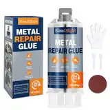 Metallkleber Extra Stark 80g | Flüssigmetall Hitzebeständig (-40°C bis +300°C) | 2K-Kleber für Metall, Edelstahl, Holz, Keramik & Kunststoff | Kaltschweissmasse Reparatur von Rissen, Korrosion