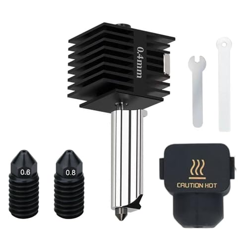 HzdaDeve Hotend für A1 Mini/A1 Druckkopf Upgrade Hochtemperatur 0.4MM 0.6MM 0.8MM gehärtete Stahldüse Hot End Kit Extruder Ersatz mit 1PC Silikon Abdeckung Socke für Bambu Labor 3D Drucker