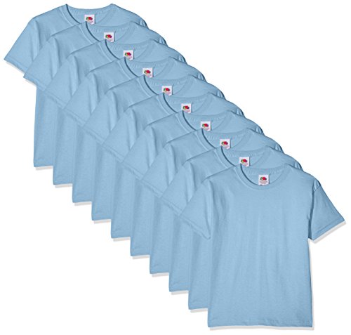 Fruit of the Loom Jungen Regular Fit T-Shirt Kids 10 Pack T-shirt, Blau (Sky Blue YT), 12-13 Y (Herstellergröße: 12-13 Y)