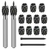 Tlily 15 Stück Rotations-Punktschweißschneider-Sets, doppelt, 0,95 cm HSS, Punktschweißschneider, Entferner, Bohrer, Sechskant, Blechlochschneider, Entferner