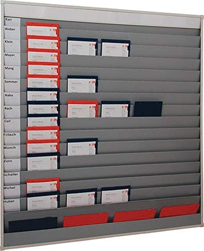 Planungstafel H1765xB1580xT78mm 15 Schienen grau