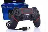 Intckwan Wired Game Controller für PS 4 / Pro/Slim/Laptop/PC(Win7/8/10), USB-Stecker Gamepad Joystick mit Vibration und Anti-Rutsch-Griff, Ergonomie, 2M Kabel, Rot