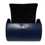 SANQIANWAN Fashionable Business PU Leder Krawatten Box 12 x 9 x 9 cm Zylinder-Form Krawattenhalter (Blau)