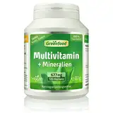 Multivitamin Kapseln Hochdosiert - 677 mg Vitamine, Mineralien und Spurenelemente pro Tag (120 vegane Kapseln) - A bis Z Vitamine für den optimalen Tagesbedarf - ohne Zusätze & Gentechnik - Greenfood