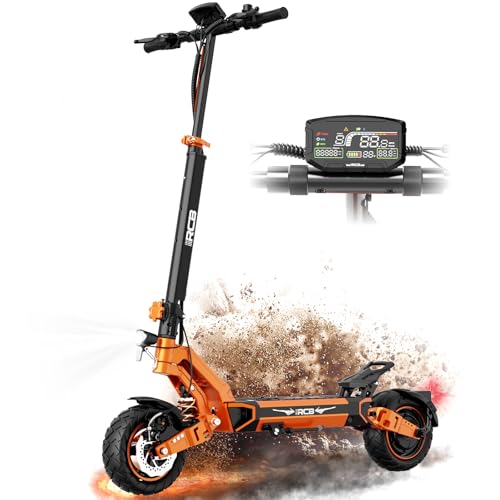 RCB D7 Elektroroller, E-Scooter mit Straßenzulassung (ABE), 90-100KM Reichweite, 20.8Ah Batterie, 500W Motor, 10 Zoll Flatproof-Reifen, APP-Steuerung,Doppelter Stoßdämpfung und Brems, Faltbar Scooter