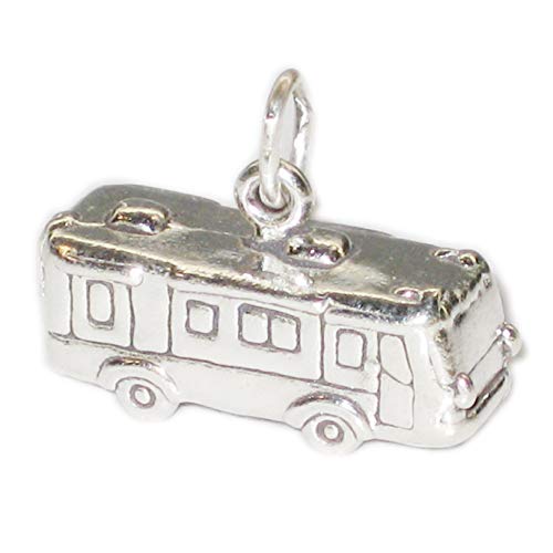 SSLP3682 Charm-Anhänger, Motiv Wohnmobil, Sterlingsilber 925, 1 Stück