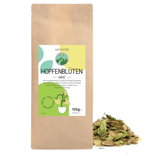 Hopfenblüten ganz 125g von Alpi Nature, Hopfenblüte getrocknet, Hopfentee, Hopfenblüten Tee, Kräutertee