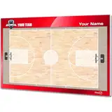 ETISPORT Taktiktafel für Basketballtrainer. Doppelseitig, geeignet für trocken abwischbare Marker. INDIVIDUELL gestaltet mit Farbe, Wappen oder Logo, Namen und Verein. (Standard)