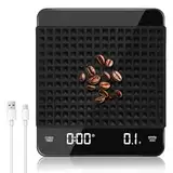 LURICO Digitale Kaffeewaage Mit Timer 3kg/0,1g, Espresso Waage, Multifunktionale Waage Küchenwaage Mit LED-Anzeige Für Den Heimgebrauch in Der Küche und Im Büro