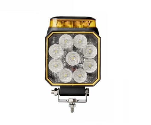 LED Spotlicht Weiß/Orange Arbeitsscheinwerfer + Rückfahrlicht Flutlicht 12/24V 14W Positionslicht R65 R23 IP67 Wasserdicht Scheinwerfer für Landtechnik Baumaschinen Offroad LKW PKW 4x4 ATV UTV SUV