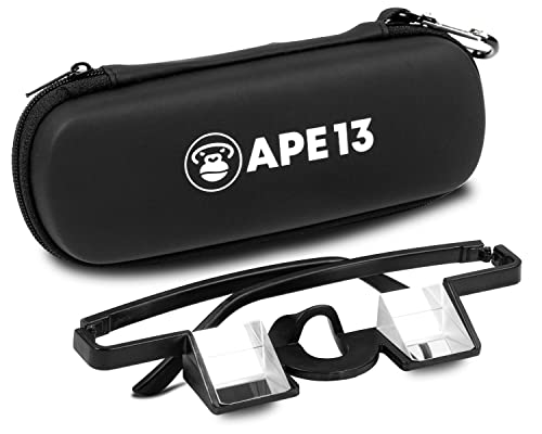 APE13® Sicherungsbrille Klettern - Prisma Brille zur Nackenschonung und Sicherung mit Kletterbrille. Kletter Brille als Klettern Geschenk geeignet als Zusatz zu Sicherungsgerät Klettern. (Schwarz)